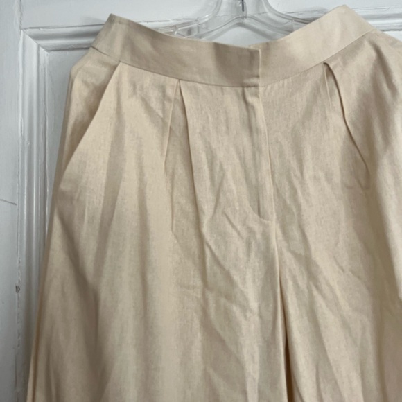 NWT PatBo Wide Leg Linen Pants in Natural - Picture 8 of 9